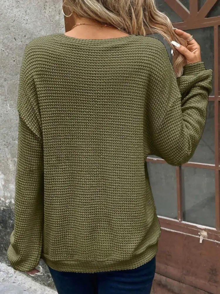Plus Size Relaxed Fit Waffle Knit Round Neck T-Shirt - Update AvenueT-ShirtsTrendsi100100293781866100100293781866e001d048bec4475894092daed432f922 - Max - OriginMoss