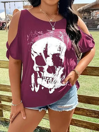 Plus Size Skeleton Graphic Round Neck Cold Shoulder T-Shirt - Update AvenueHalloweenTrendsi100100914772194100100914772194ac3ca4d3 - 4781 - 471c - 9f52 - b3bef1b74217 - MaxDeep Purple
