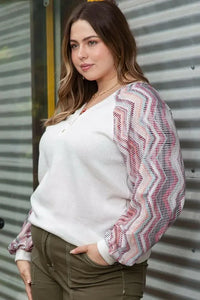 Plus Size Sweatshirt with Button Detail - Update AvenueTrendsi10010135760777610010135760777677f46fada9c34928b5eff3345aa96e97 - MaxIvory