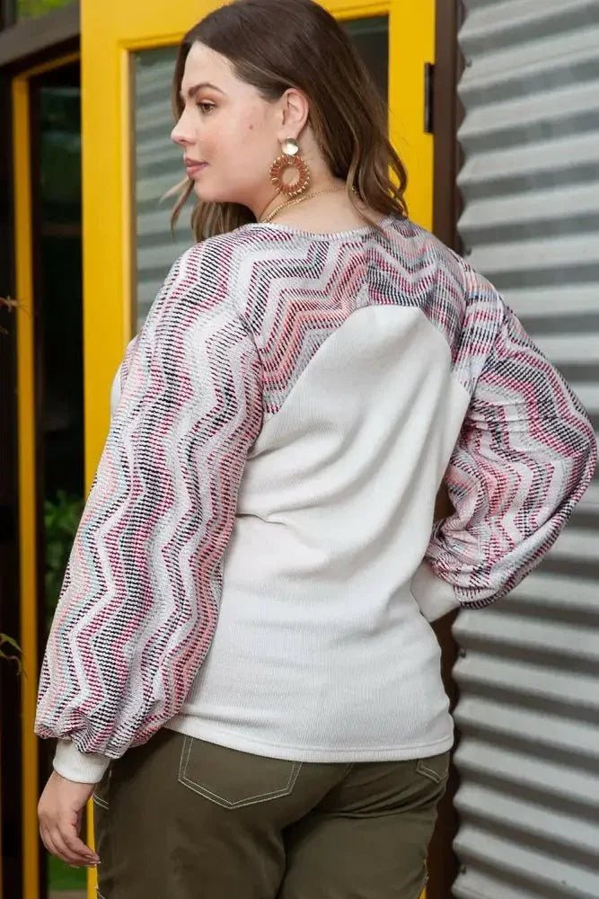 Plus Size Sweatshirt with Button Detail - Update AvenueTrendsi1001013576077761001013576077768e72294f426f4d30a986a24668c2a44a - MaxIvory