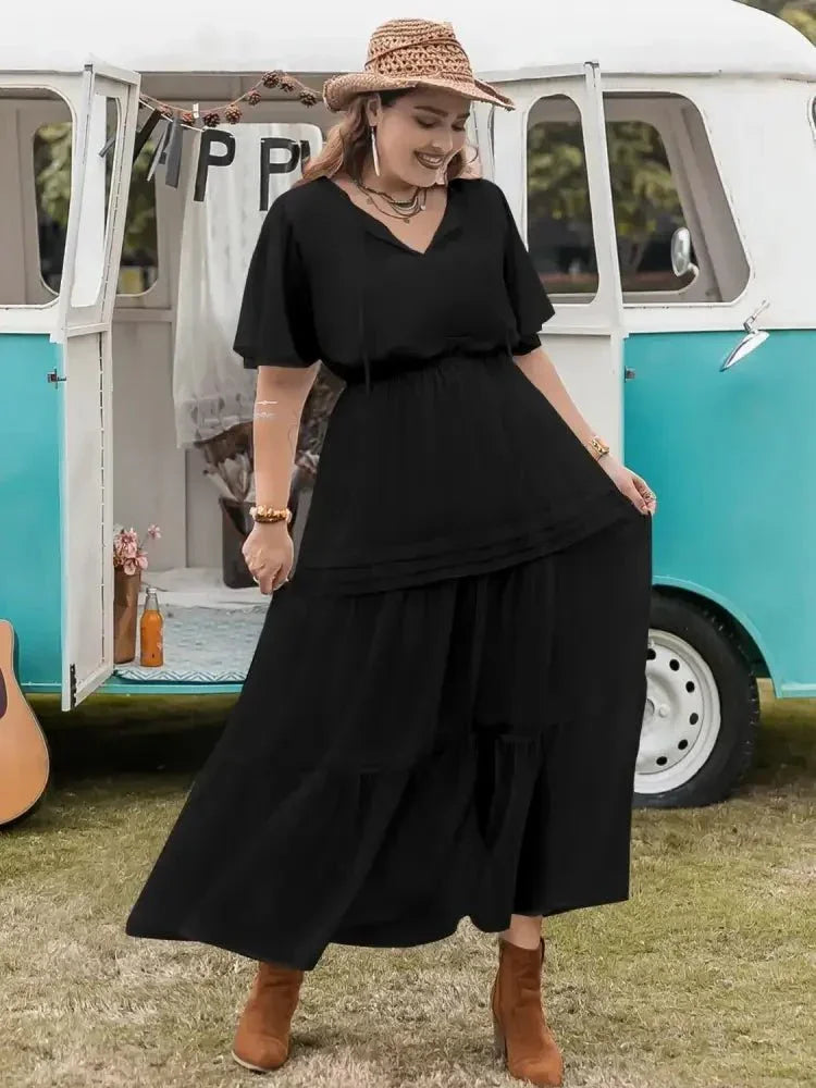 Plus Size Tie Neck Flutter Sleeve Dress - Update AvenueEffortless Elegance: DressesTrendsi100100536541316100100536541316a2021097 - b448 - 461d - 845a - 9caf54409979 - Max - OriginBlack