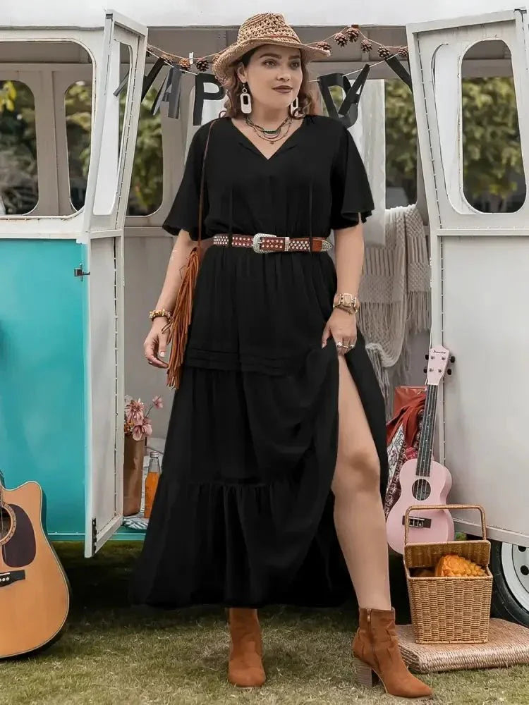 Plus Size Tie Neck Flutter Sleeve Dress - Update AvenueEffortless Elegance: DressesTrendsi100100536541316100100536541316ad4cf5fa - 29a4 - 431a - af2a - 6883137886f9 - Max - OriginBlack