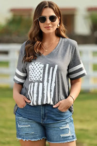 Plus Size US Flag Graphic V - Neck Tee - Update AvenueHonor the Stars and StripesTrendsi100101552219294100101552219294eed388bb931c4f388a05848eda32ffa4 - MaxDark Gray