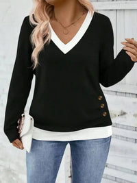 Plus Size V - Neck Contrast Trim T-Shirt - Update AvenueT-ShirtsTrendsi100100909621162100100909621162ef30424c - 1348 - 4930 - b260 - b6b45b30031f - Max - OriginBlack