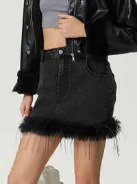 Plush Hem Mini Denim Skirt - Update AvenueDenim Dresses & SkirtsTrendsi100100085221791100100085221791031317b7 - b8e0 - 47bb - a50d - c992924d8c58 - MaxBlack