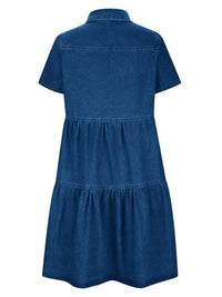 Pocketed Button Up Collared Neck Short Sleeve Denim Dress - Update AvenueDenim Dresses & SkirtsTrendsi100100485055125100100485055125f389513c - 03ad - 4b50 - bfe1 - d68fce83c139 - MaxNavy