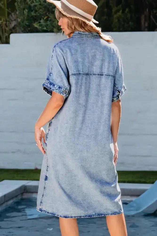Pocketed Button Up Half Sleeve Denim Dress - Update AvenueDenim Dresses & SkirtsTrendsi1001009258416951001009258416950fc35c7b - e407 - 4c0e - bf4b - 5a3d219d6185 - MaxMedium