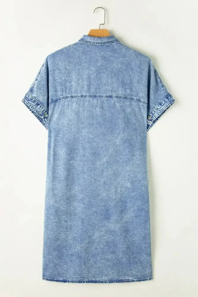 Pocketed Button Up Half Sleeve Denim Dress - Update AvenueDenim Dresses & SkirtsTrendsi100100925841695100100925841695f922a218 - aa12 - 43b5 - 9de0 - 83e2178ea615 - MaxMedium