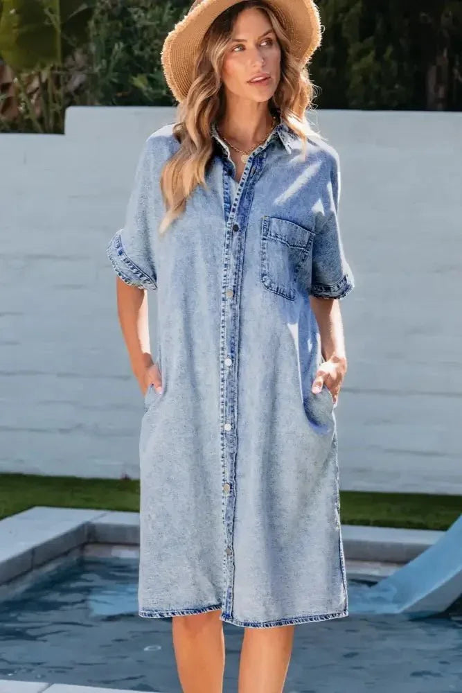 Pocketed Button Up Half Sleeve Denim Dress - Update AvenueDenim Dresses & SkirtsTrendsi100100925841695100100925841695e3f8db31 - 7b78 - 40b5 - aced - 5498e3d0d0cc - MaxMedium
