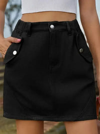 Pocketed Buttoned Mini Denim Skirt - Update AvenueDenim Dresses & SkirtsTrendsi10010098793641510010098793641593a738d0 - 488f - 4baf - 804a - 59df1a4645c9 - MaxBlack