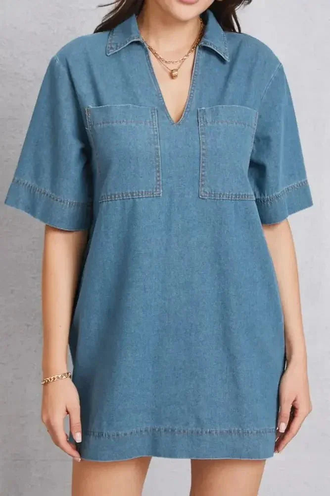 Pocketed Collared Neck Mini Denim Dress - Update AvenueDenim Dresses & SkirtsTrendsi1001003700013831001003700013832bb31383 - 4ac4 - 49a0 - 9e78 - 0d3400106088 - MaxMedium