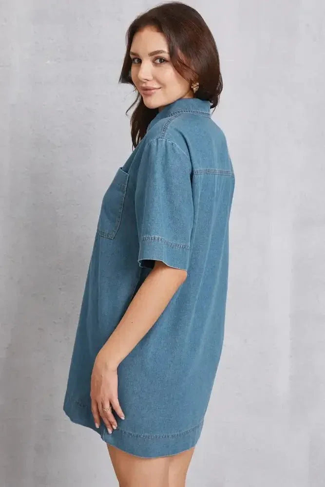 Pocketed Collared Neck Mini Denim Dress - Update AvenueDenim Dresses & SkirtsTrendsi10010037000138310010037000138312ffffb9 - bfbf - 4c32 - beb0 - 4953dfea7ca7 - MaxMedium