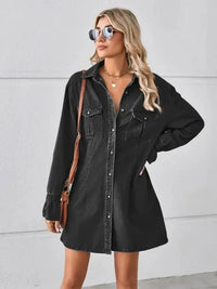 Pocketed Dropped Shoulder Mini Denim Dress - Update AvenueDenim Dresses & SkirtsTrendsi100100398375005100100398375005270b9189 - 43d8 - 4498 - 9f9b - 81359fe1084a - MaxBlack