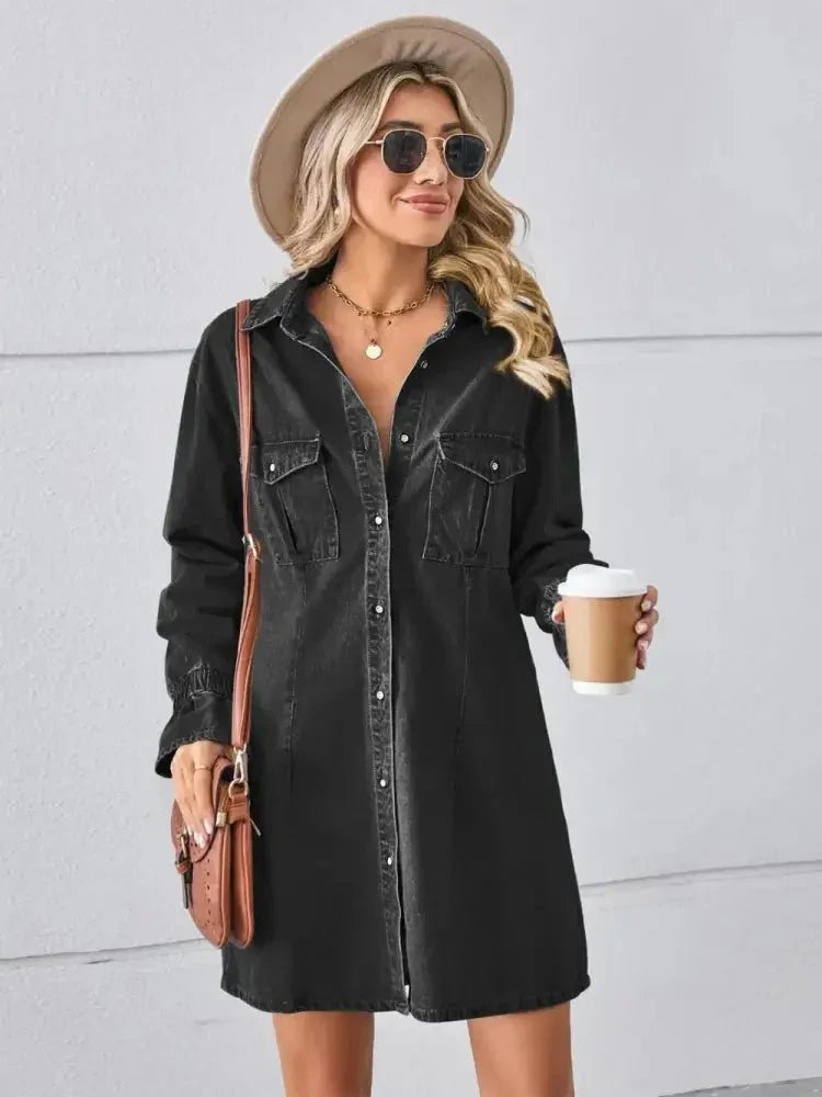 Pocketed Dropped Shoulder Mini Denim Dress - Update AvenueDenim Dresses & SkirtsTrendsi100100398375005100100398375005b37d42b7 - f433 - 472e - 865a - 36bce8f439cb - MaxBlack