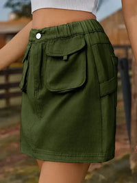 Pocketed Elastic Waist Denim Skirt - Update AvenueDenim Dresses & SkirtsTrendsi1001000900216041001000900216047272ea58 - ede4 - 4a94 - 908f - 6b7162670d49 - MaxDark Green