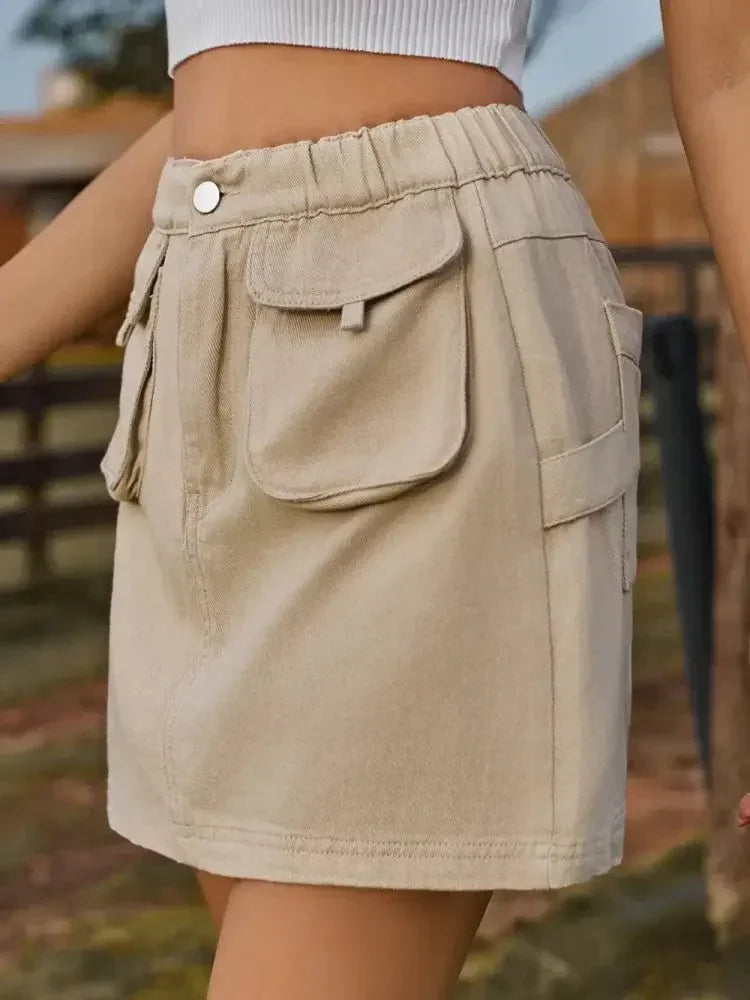 Pocketed Elastic Waist Denim Skirt - Update AvenueDenim Dresses & SkirtsTrendsi10010009002942110010009002942100229fe3 - 27b5 - 42ec - bf5e - 4cd7ee436476 - MaxKhaki