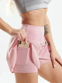 Pocketed High Waist Active Shorts