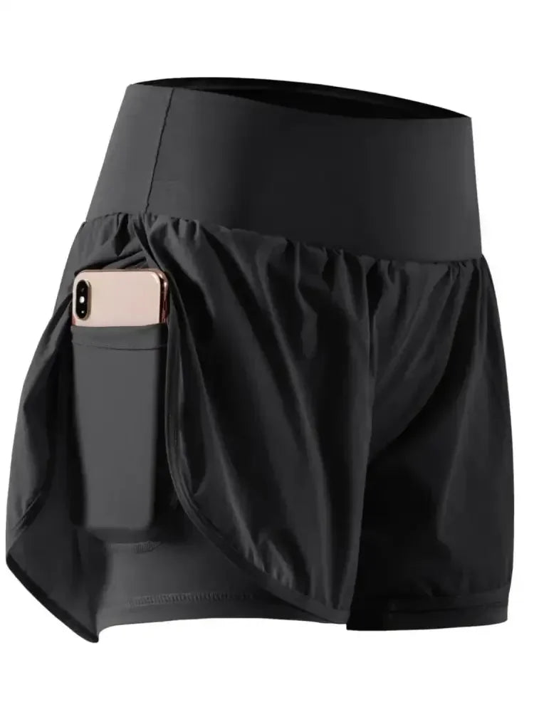 Pocketed High Waist Active Shorts