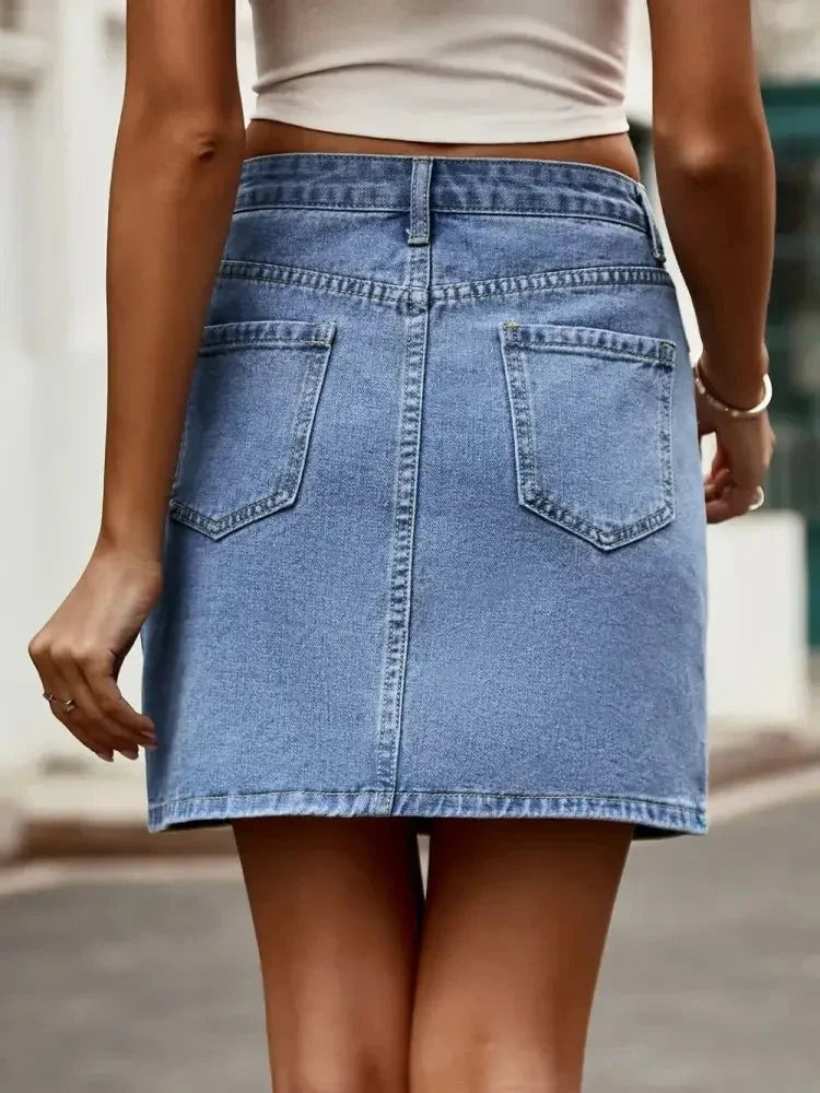 Pocketed High Waist Denim Skirt - Update AvenueDenim Dresses & SkirtsTrendsi100100165711270100100165711270205dd716 - 53b5 - 43b7 - a25b - 36a20b53b4d5 - MaxLight Blue