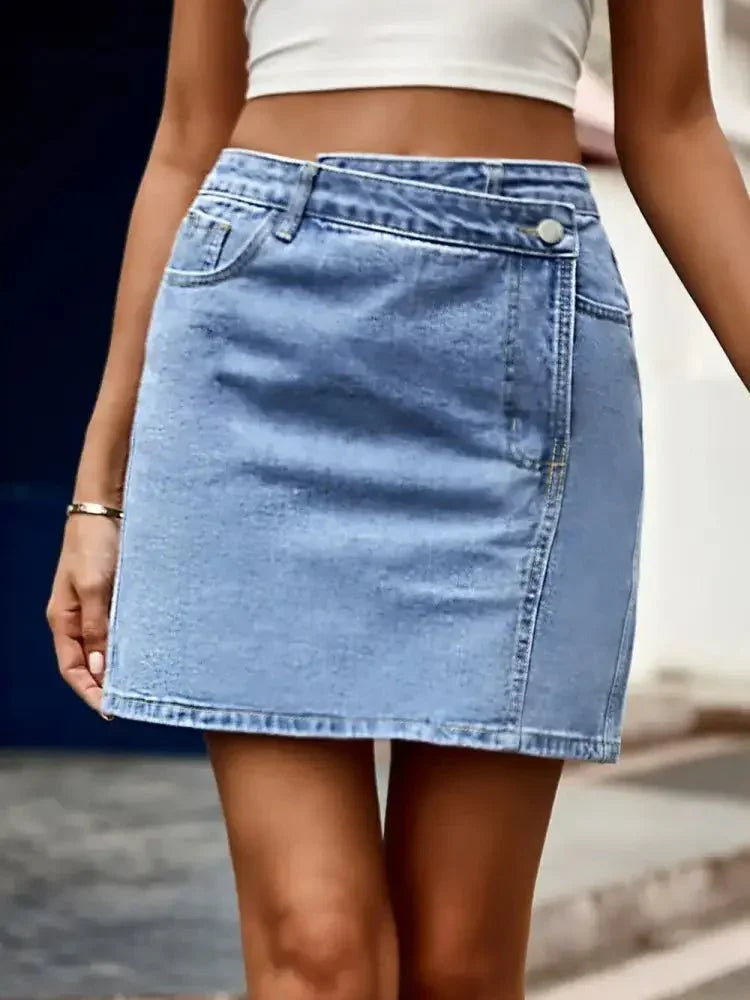 Pocketed High Waist Denim Skirt - Update AvenueDenim Dresses & SkirtsTrendsi1001001657112701001001657112703df6eb6b - 3450 - 45c8 - 9b83 - 8efef6b6741c - MaxLight Blue