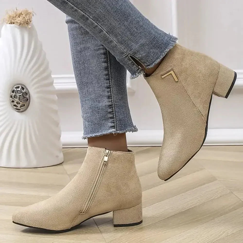 Point Toe Block Heels Boots - Update AvenueTrendsi100600945072876100600945072876Point Toe Block Heels BootsBlack