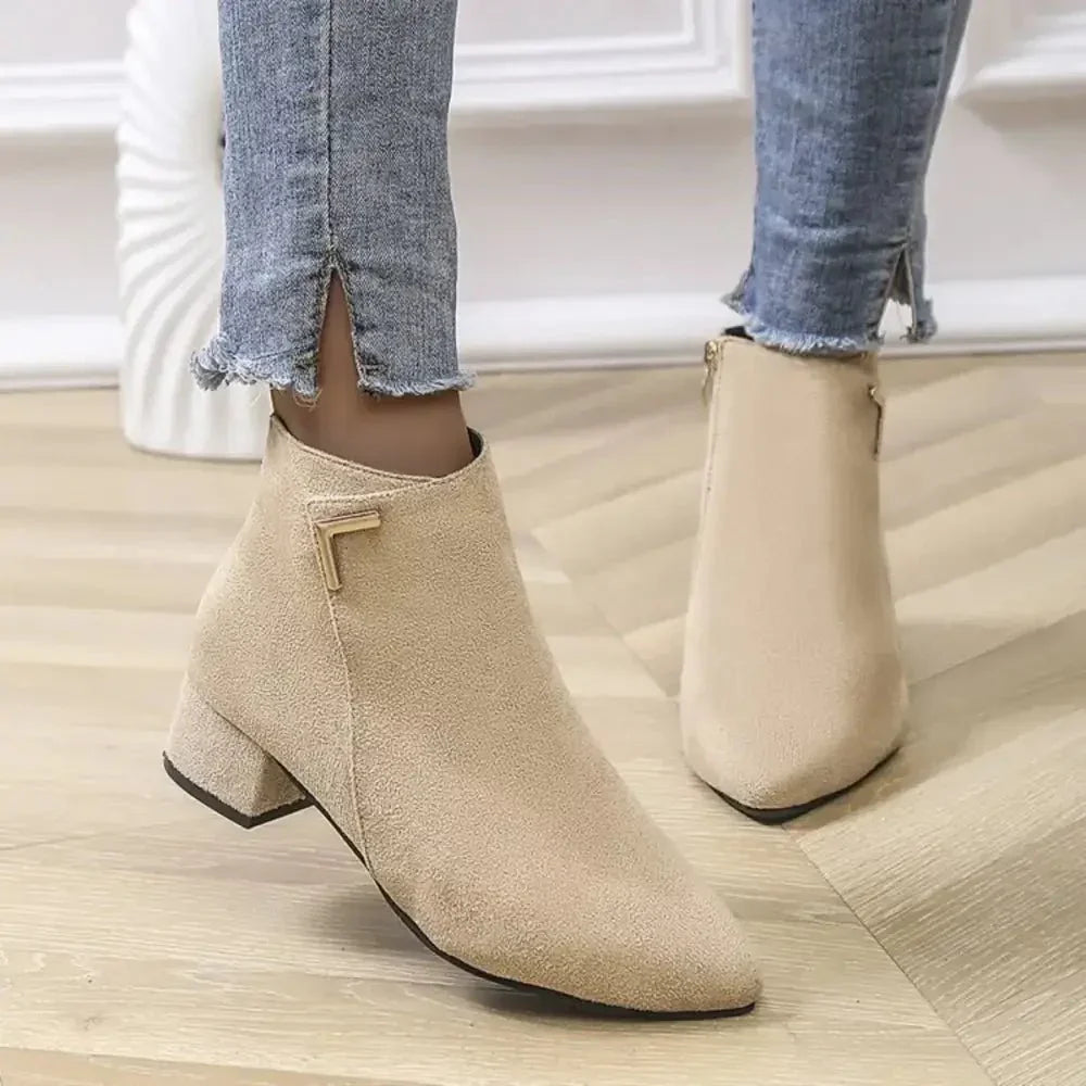 Point Toe Block Heels Boots - Update AvenueTrendsi100600945072876100600945072876Point Toe Block Heels BootsBlack