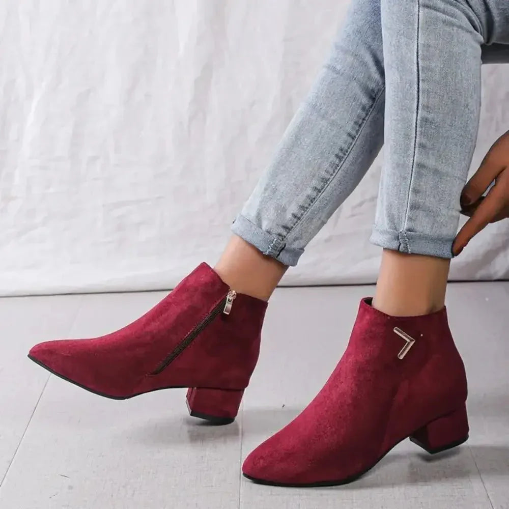 Point Toe Block Heels Boots - Update AvenueTrendsi100600945072876100600945072876Point Toe Block Heels BootsBlack
