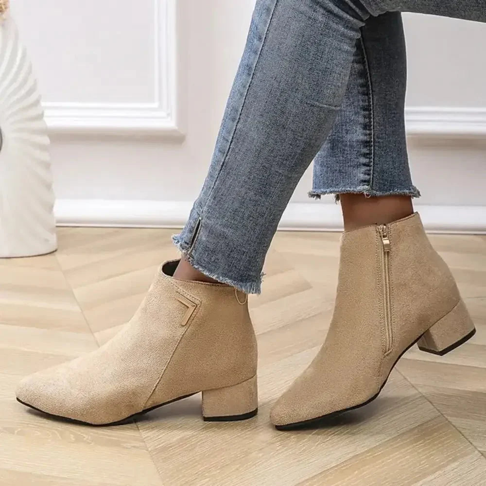 Point Toe Block Heels Boots - Update AvenueTrendsi100600945072876100600945072876Point Toe Block Heels BootsBlack