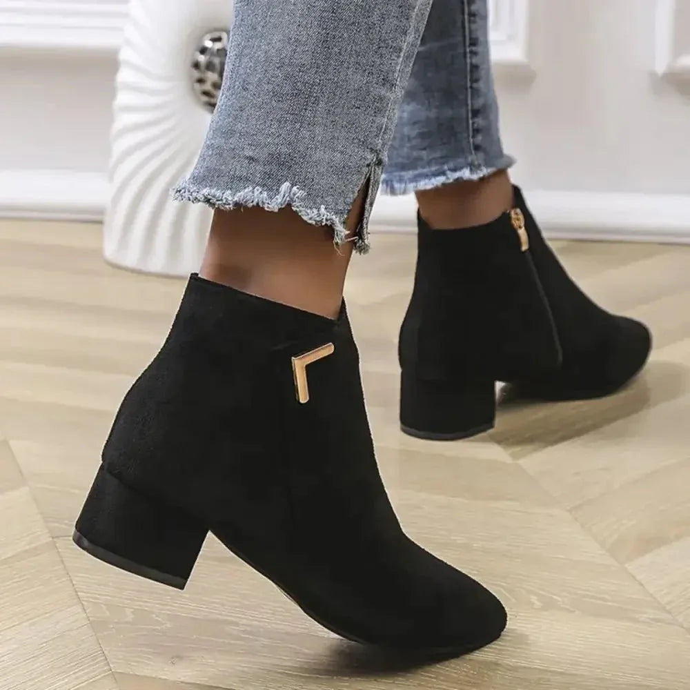 Point Toe Block Heels Boots - Update AvenueTrendsi100600945075361100600945075361Point Toe Block Heels BootsApricot