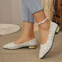 Point Toe Block Heels Slip-Ons