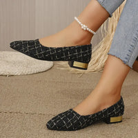 Point Toe Block Heels Slip-Ons