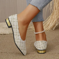 Point Toe Block Heels Slip-Ons