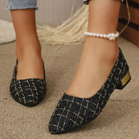 Point Toe Block Heels Slip-Ons