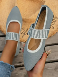 Point Toe Flats Mesh Gingham Strap Loafers