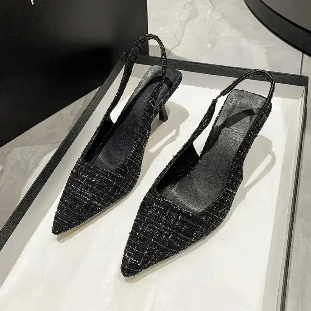 Point Toe Kitten Heel Slingback Pumps - Update AvenueTrendsi100600440701488100600440701488Point Toe Kitten Heel Slingback PumpsBlack