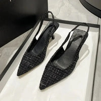 Point Toe Kitten Heel Slingback Pumps - Update AvenueTrendsi100600440701488100600440701488Point Toe Kitten Heel Slingback PumpsBlack