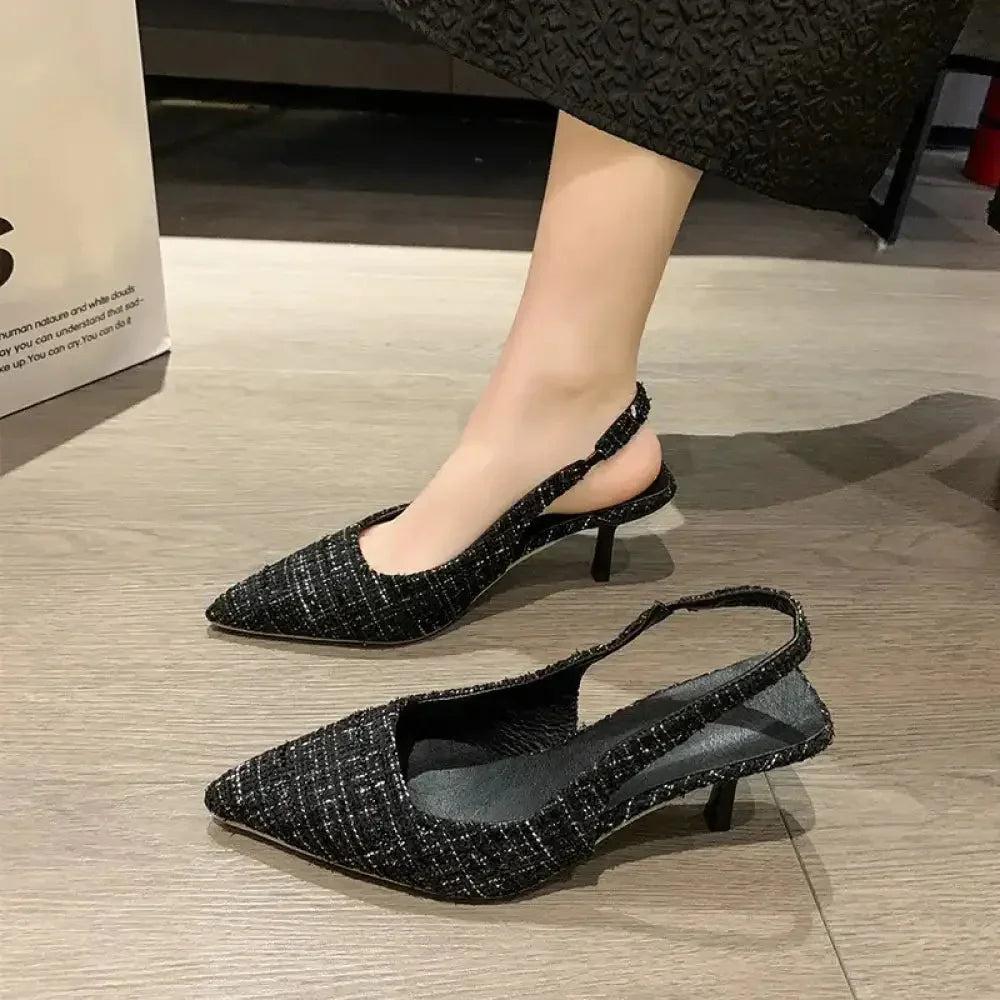 Point Toe Kitten Heel Slingback Pumps - Update AvenueTrendsi100600440701488100600440701488Point Toe Kitten Heel Slingback PumpsBlack