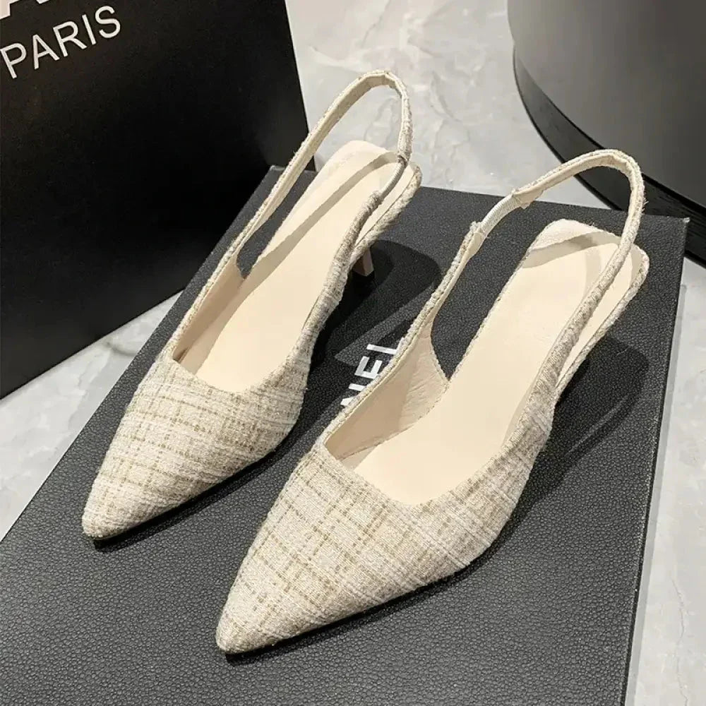 Point Toe Kitten Heel Slingback Pumps - Update AvenueTrendsi100600440701990100600440701990Point Toe Kitten Heel Slingback PumpsBeige