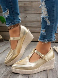 Point Toe Wedge Loafers