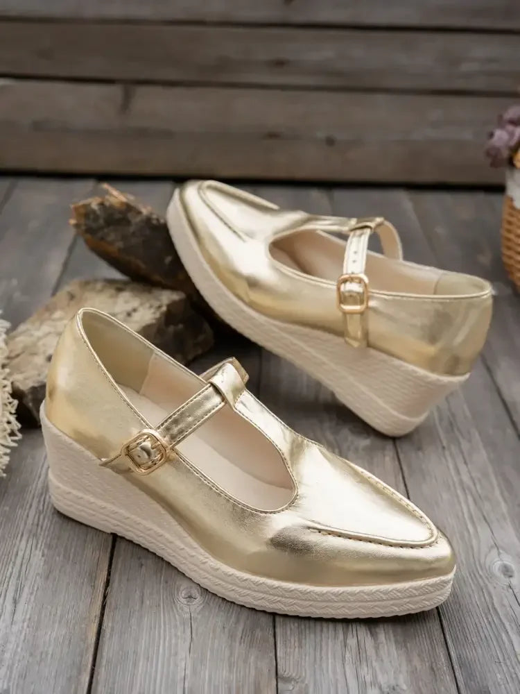 Point Toe Wedge Loafers