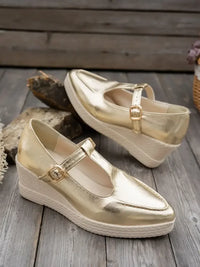 Point Toe Wedge Loafers