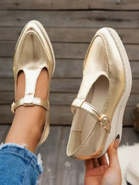 Point Toe Wedge Loafers