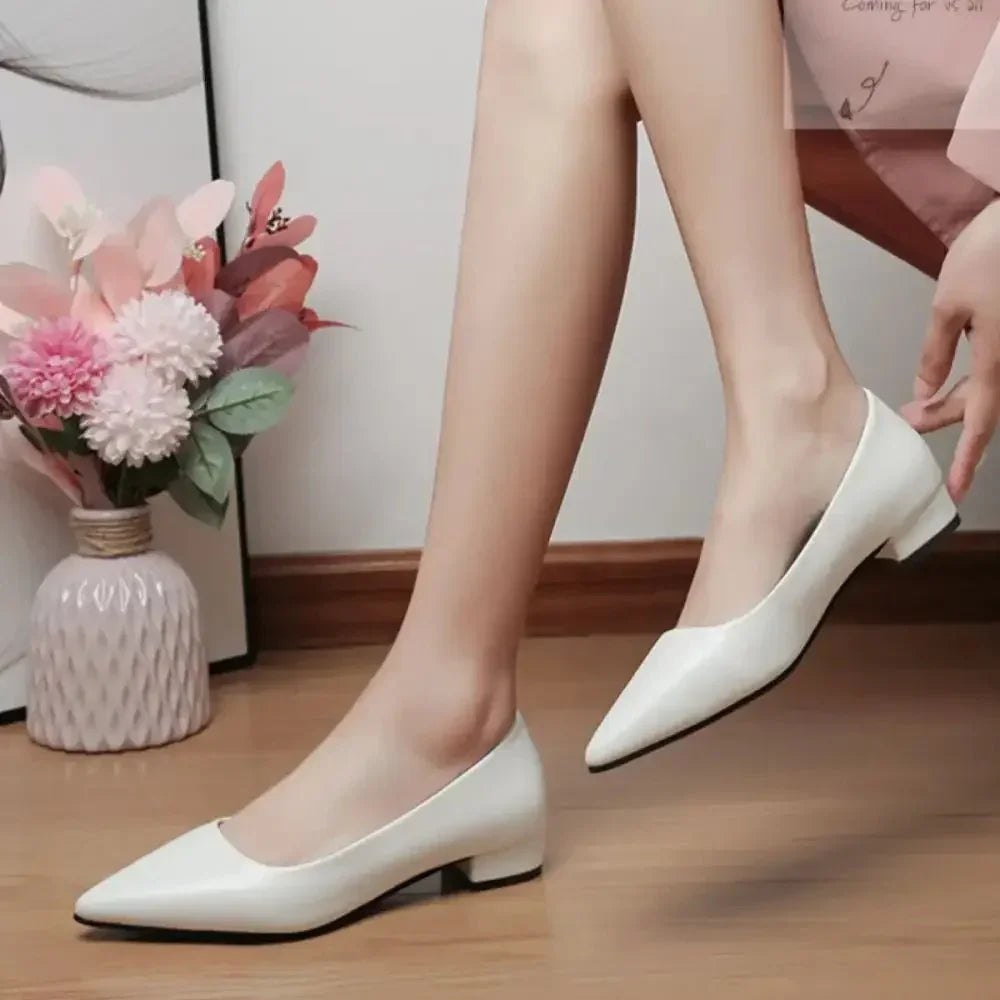 Pointed Toe Low Heel Pump - Update AvenueTrendsi100600441205268100600441205268Pointed Toe Low Heel PumpWhite