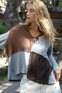 POL Color Block Notched Long Sleeve T-Shirt - Update AvenueT-ShirtsTrendsi1001001336519381001001336519387e3135f5 - 3760 - 497e - 8880 - cad10c4a60c3 - Max - OriginLight Blue