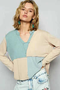 POL Color Block Notched Long Sleeve T-Shirt - Update AvenueT-ShirtsTrendsi10010034135138110010034135138187302d6d - cf51 - 4cbd - a9fc - 9f79be7474fd - Max - OriginPastel Blue
