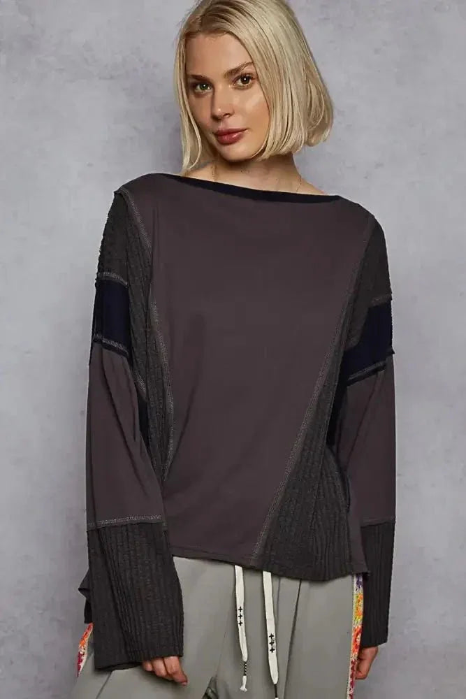 POL Contrast Round Neck Long Sleeve T-Shirt - Update AvenueT-ShirtsTrendsi10010040794114910010040794114945d1ed75 - a042 - 4a5c - 9f5a - 889aa53f71f4 - Max - OriginDark Gray