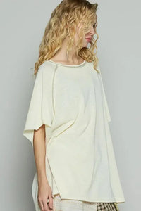 POL Contrast Stitching Half Sleeve Oversized T-Shirt - Update AvenueT-ShirtsTrendsi10010058054152410010058054152407de9858 - 9152 - 4556 - 8747 - 152d9f752722 - Max - OriginCUSTARD