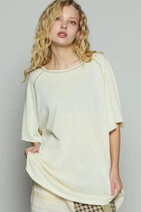 POL Contrast Stitching Half Sleeve Oversized T-Shirt - Update AvenueT-ShirtsTrendsi100100580541524100100580541524635544e7 - d061 - 481b - 89e7 - 9e052154a8d6 - Max - OriginCUSTARD