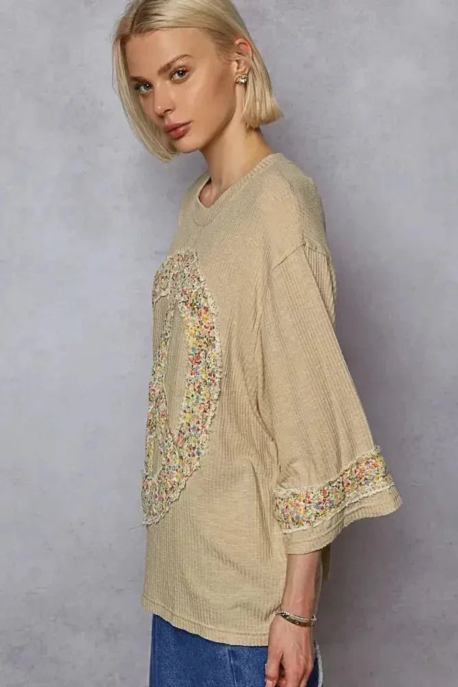 POL Floral Peace Patch Drop Shoulder T-Shirt - Update AvenueT-ShirtsTrendsi100100012981622100100012981622774a4f8e - af79 - 4053 - bde0 - 9631af696fae - Max - OriginTan