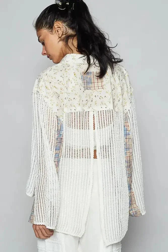 POL Floral Slit Back Plaid Patchwork Shirt - Update AvenueTrendsi10010067355169510010067355169579f772b5 - bb3c - 44cc - 8a4c - 48370dd8d831 - Max - OriginIvory